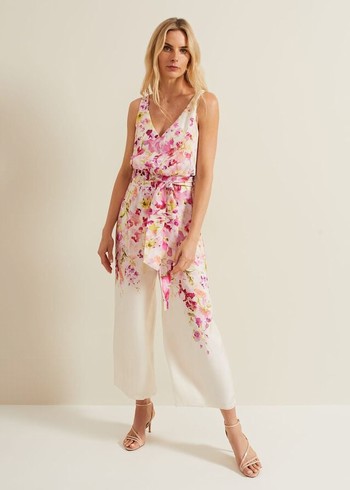 Phase Eight Ethel Floral Wide Leg Jumpsuit Multicolor Australia | YQ8093452